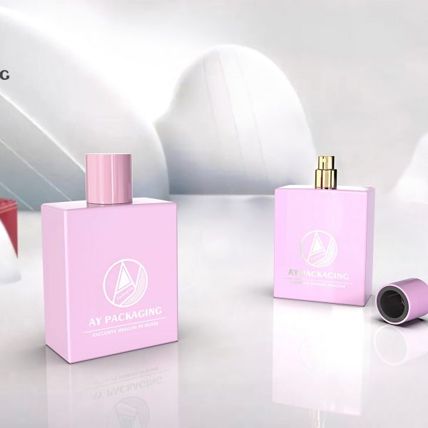 perfume pink square bottle